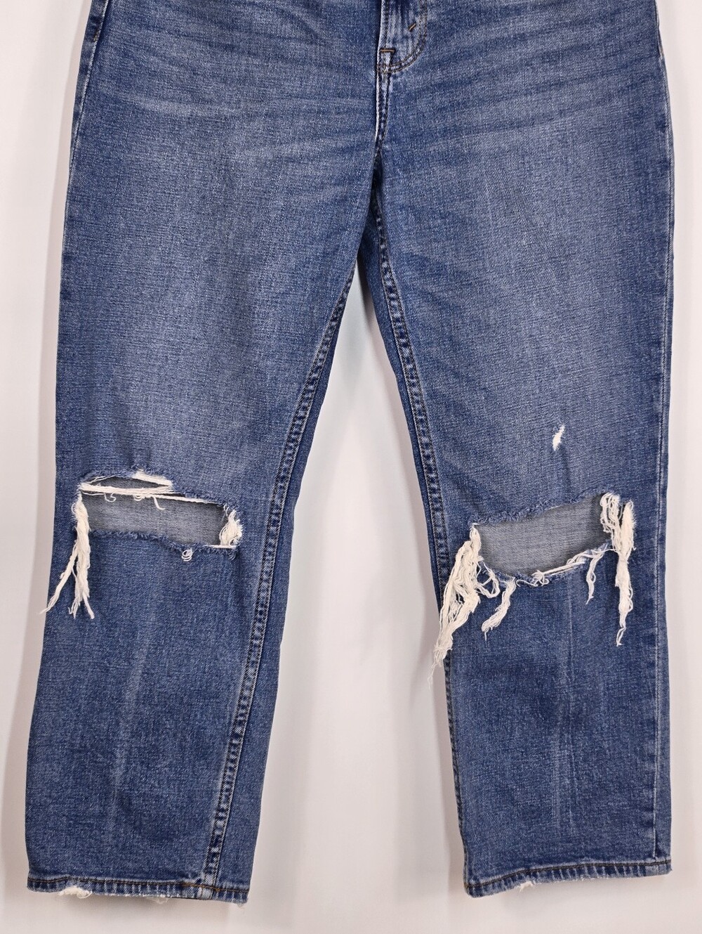Abercrombie & Fitch Curve Love Short 27 4 Ultra High Rise Ankle Straight Jean - Picture 4 of 10